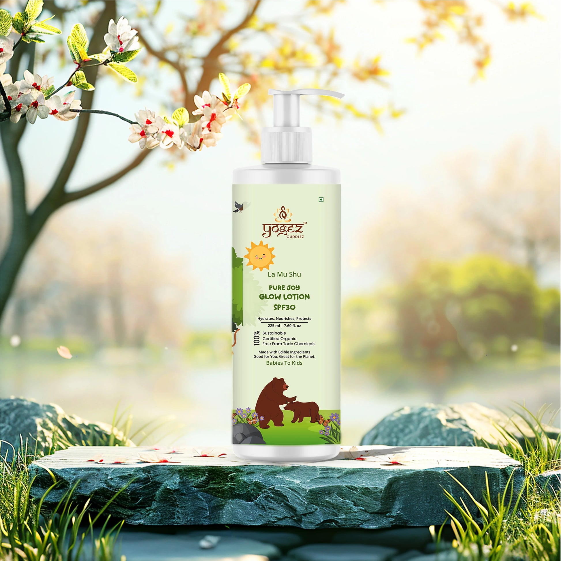 YOGEZ  La Mu Shu Pure Joy Glow Lotion SPF 30 for Babies to Kids.