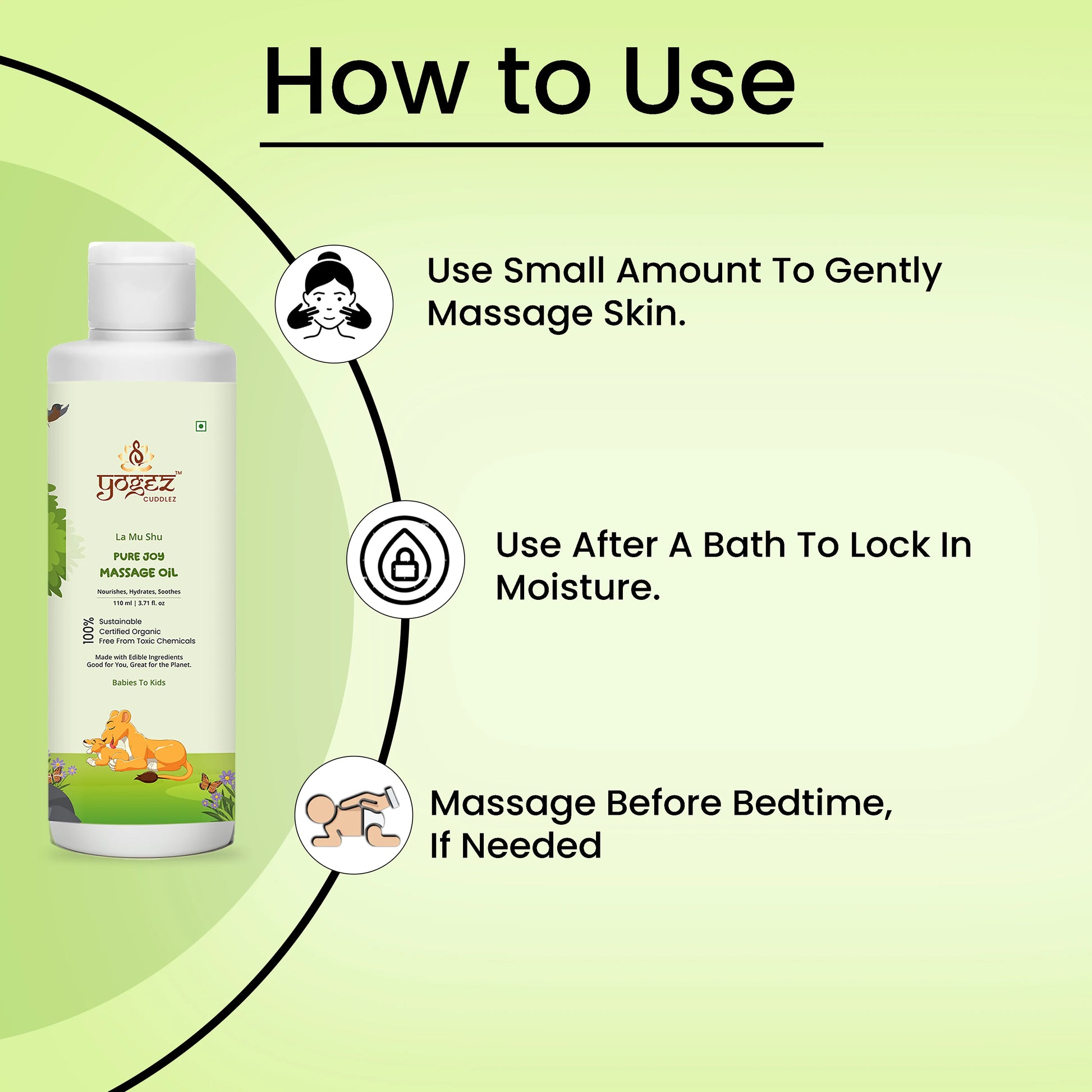 YOGEZ  La Mu Shu Pure Joy Massage Oil for Babies to Kids.
