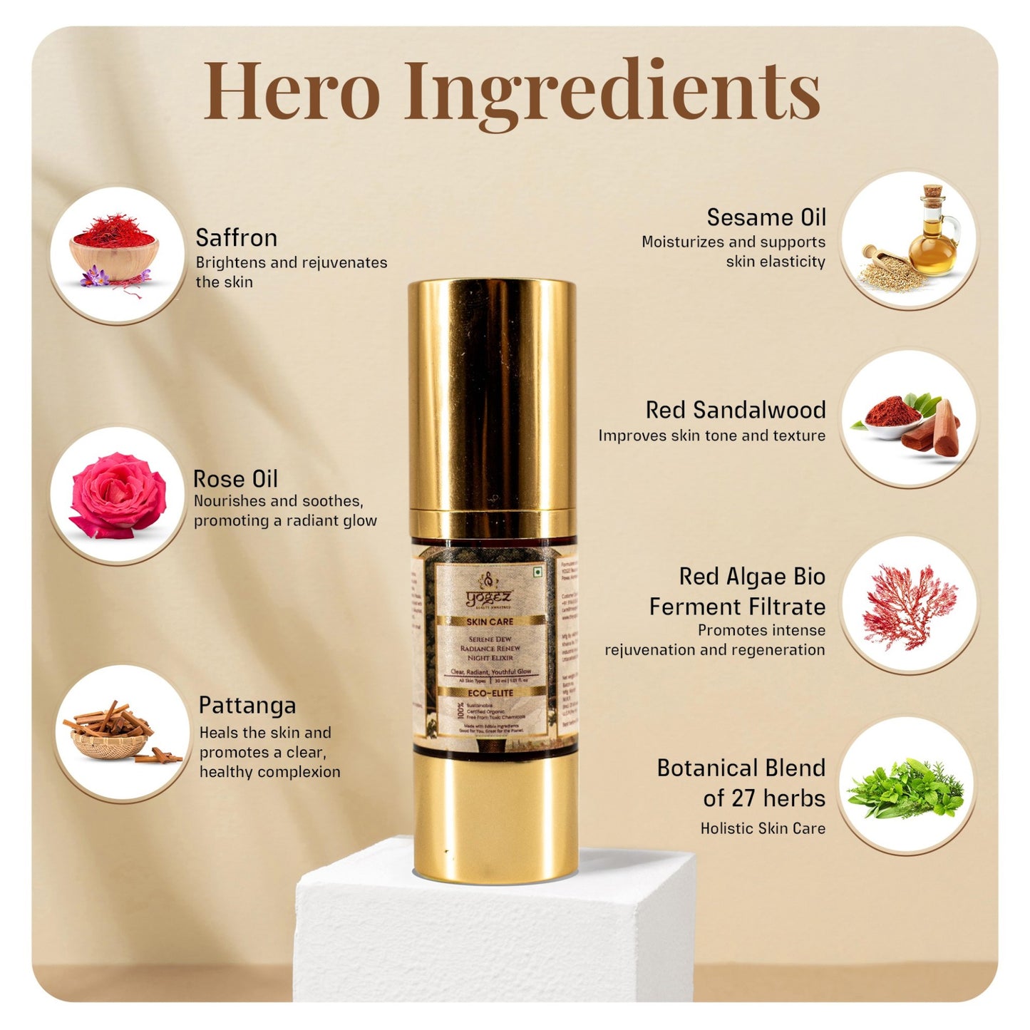 YOGEZ Serene Dew Radiance Renew Night Elixir