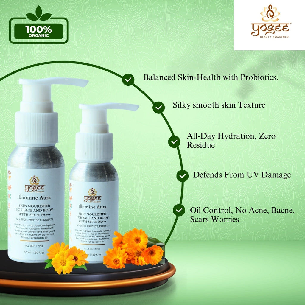 Illumine Aura Skin Nourisher for Face and Body with SPF 30