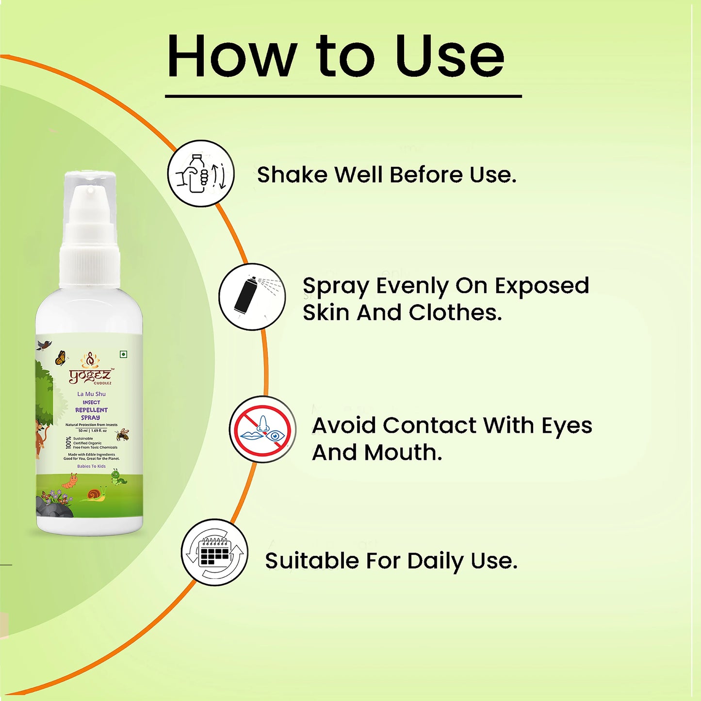 YOGEZ La Mu Shu Insect Repellent Spray for Babies to Kids.