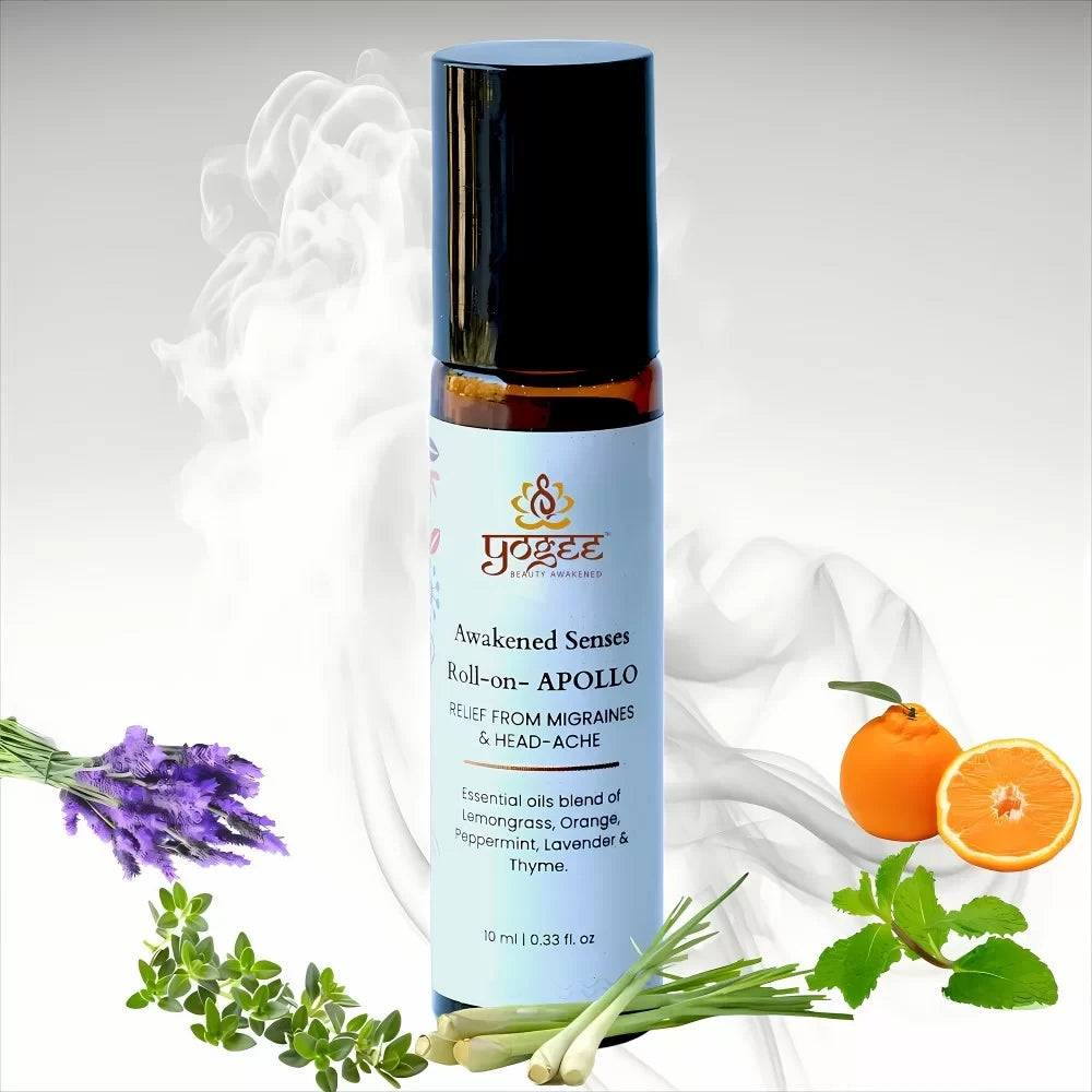 Awakened Senses Temple Roll On- APOLLO- blend of aromatherapy and Aromachology to ease head-ache and migraine - YOGEZ