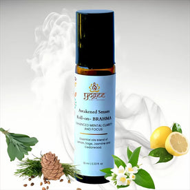 Awakened Senses Temple Roll On- BRAHMA- blend of aromatherapy and aromachology for concentration - YOGEZ