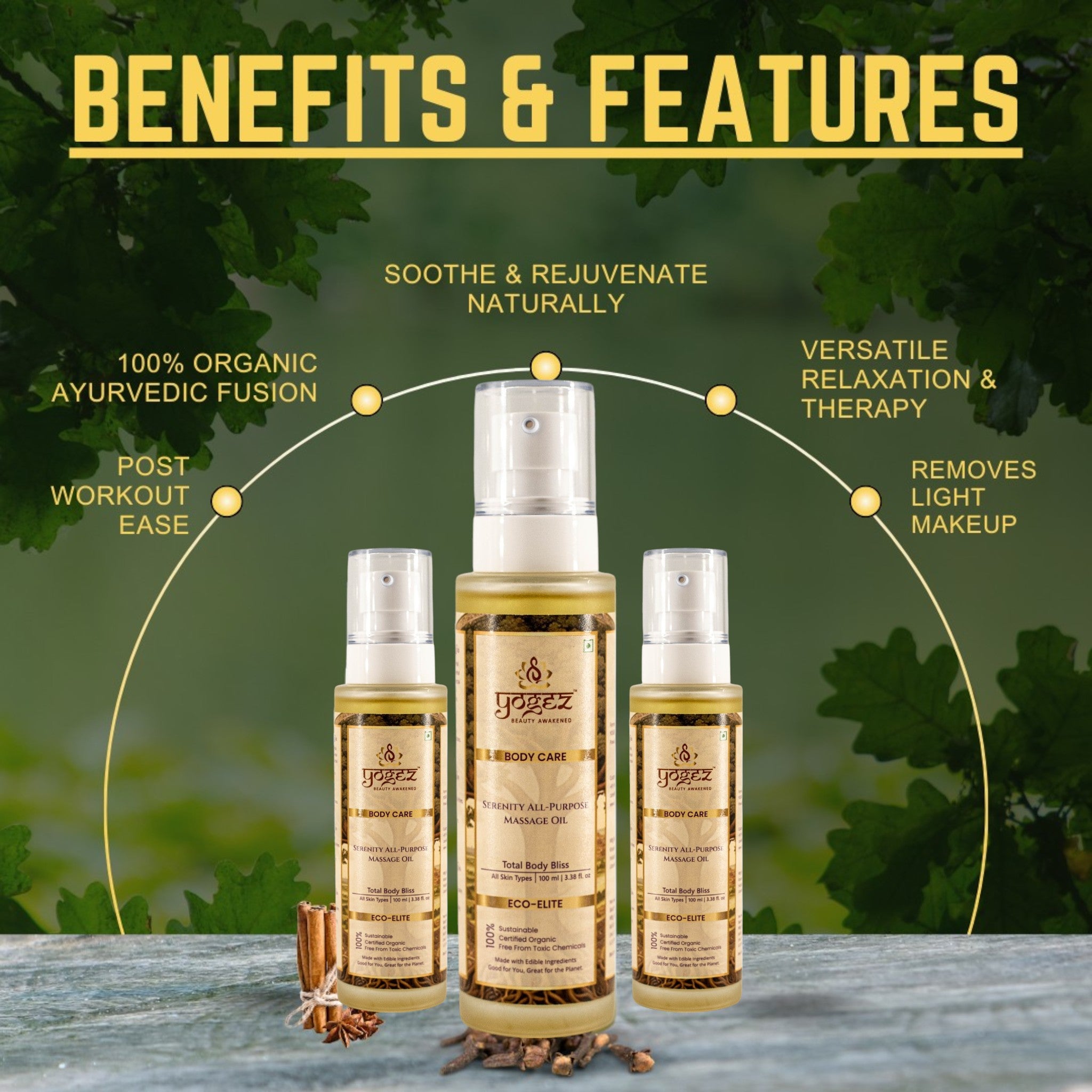 YOGEZ Serenity All-Purpose Massage Oil